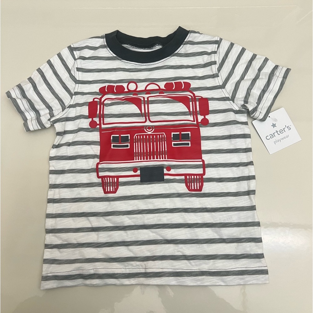 Carter’s Toddler 24 months Short Sleeve T-Shirt “Fire Truck” 100% Cotton NWT